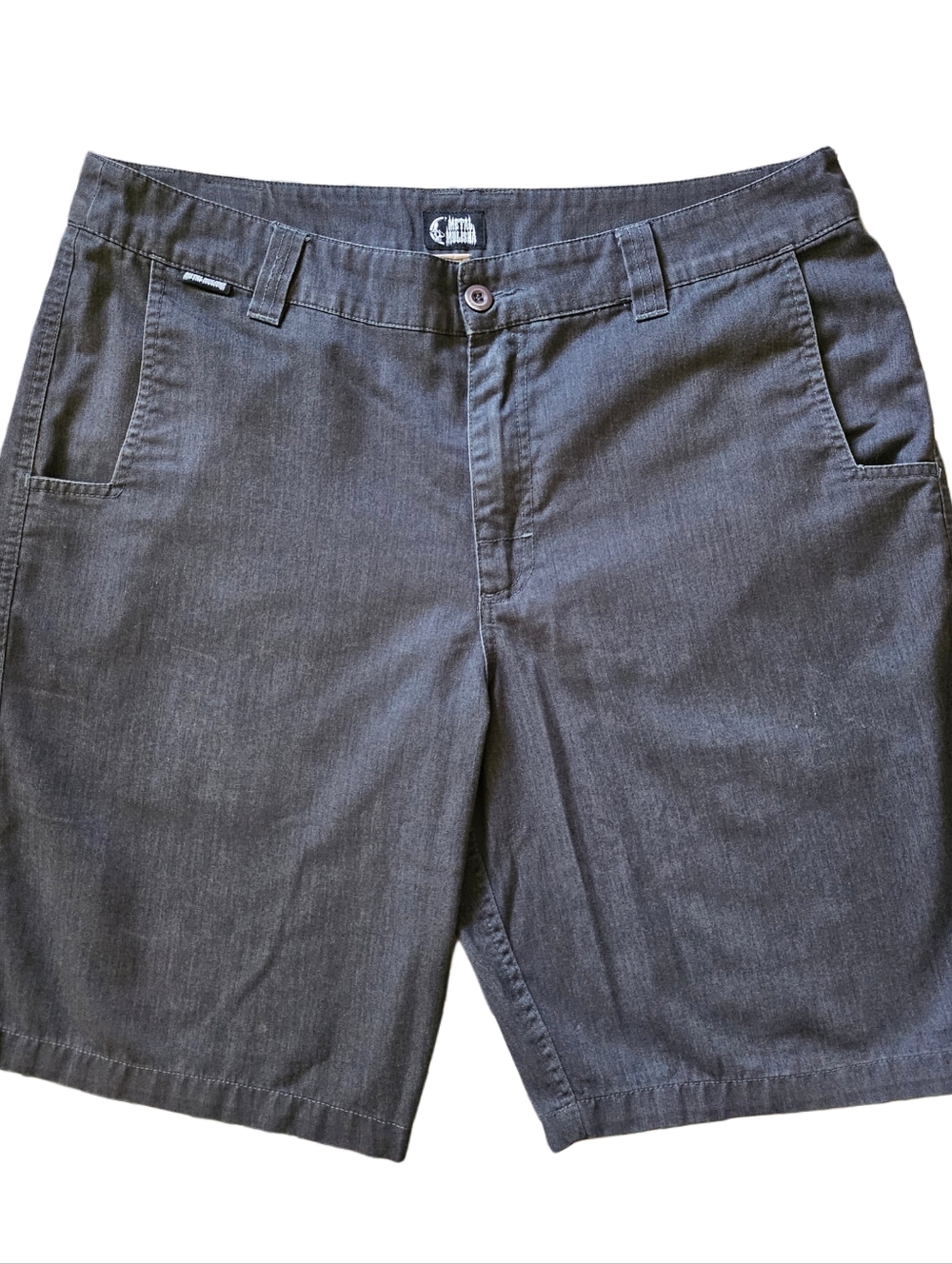 Metal Mulisha Mens Size 38 Gray Cargo Shorts Embroidered Logo w Pockets Cotton